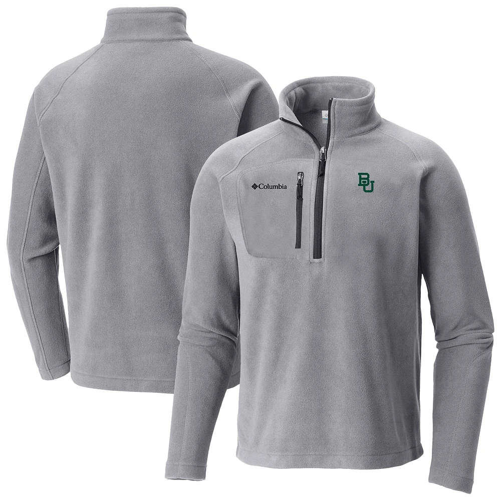 Men's Columbia Gray Baylor Bears Fast Trek III Half-Zip Fleece Jacket