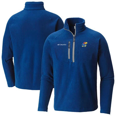 Men's Columbia Royal Kansas Jayhawks Fast Trek III Half-Zip Fleece Jacket