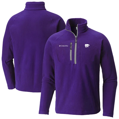 Men's Columbia Purple Kansas State Wildcats Fast Trek III Half-Zip Fleece Jacket