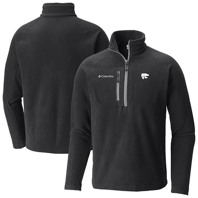 Men's Columbia Black Kansas State Wildcats Fast Trek III Half-Zip Fleece Jacket