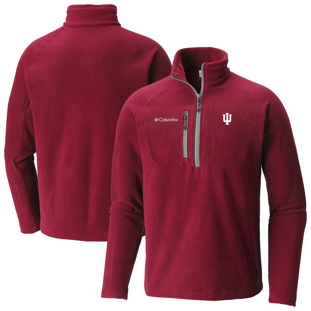 Men's Columbia Crimson Indiana Hoosiers Fast Trek III Half-Zip Fleece Jacket