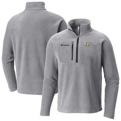 Men's Columbia Gray Purdue Boilermakers Fast Trek III Half-Zip Fleece Jacket