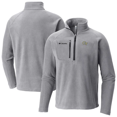 Men's Columbia Gray Georgia Tech Yellow Jackets Fast Trek III Half-Zip Fleece Jacket