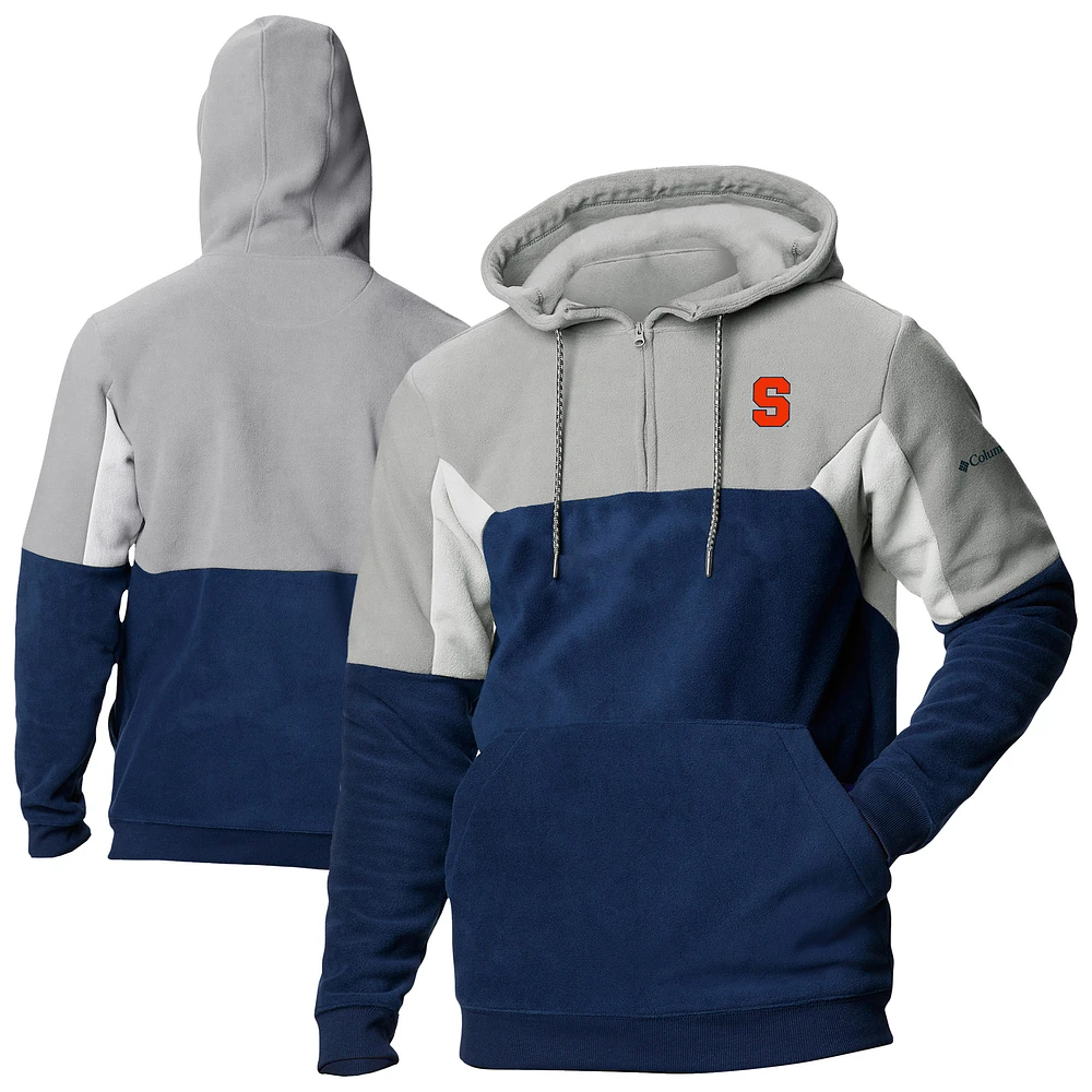 Men's Columbia Navy Syracuse Orange Lodge Fleece Quarter-Zip Hoodie