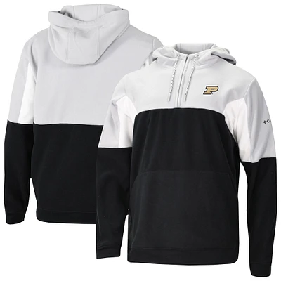 Men's Columbia Black Purdue Boilermakers Lodge Fleece Quarter-Zip Hoodie