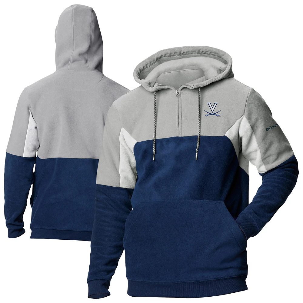 Men's Columbia Navy Virginia Cavaliers Lodge Fleece Quarter-Zip Hoodie