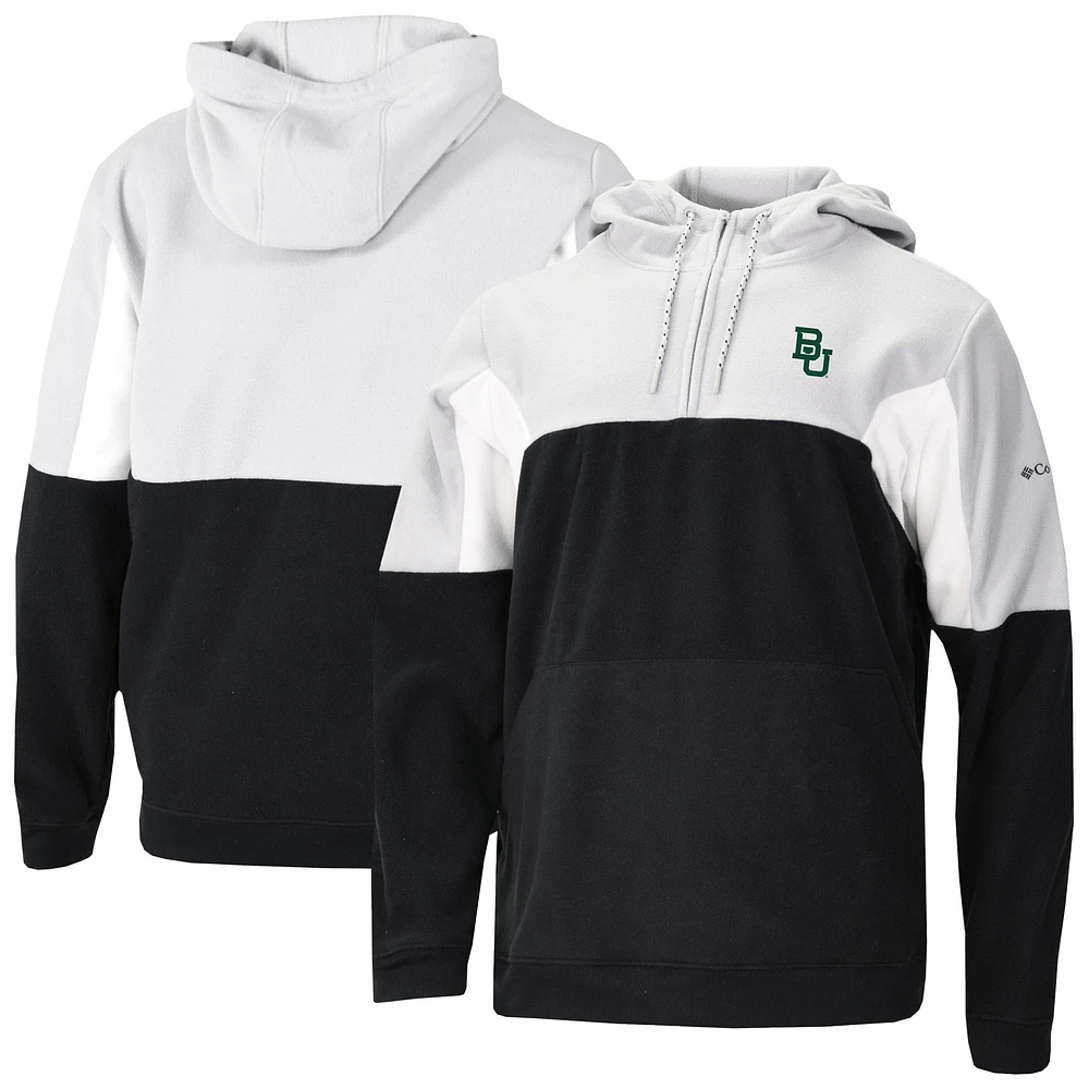 Men's Columbia Black Baylor Bears Lodge Fleece Quarter-Zip Hoodie