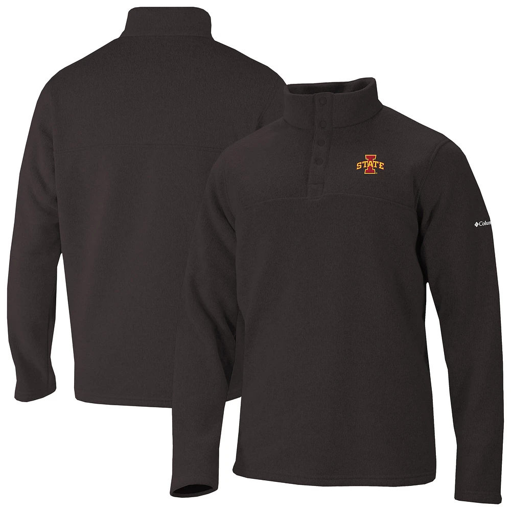Men's Columbia Black Iowa State Cyclones Alto Pass Half-Snap Jacket