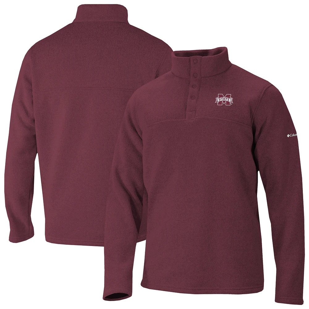 Men's Columbia Maroon Mississippi State Bulldogs Alto Pass Half-Snap Jacket