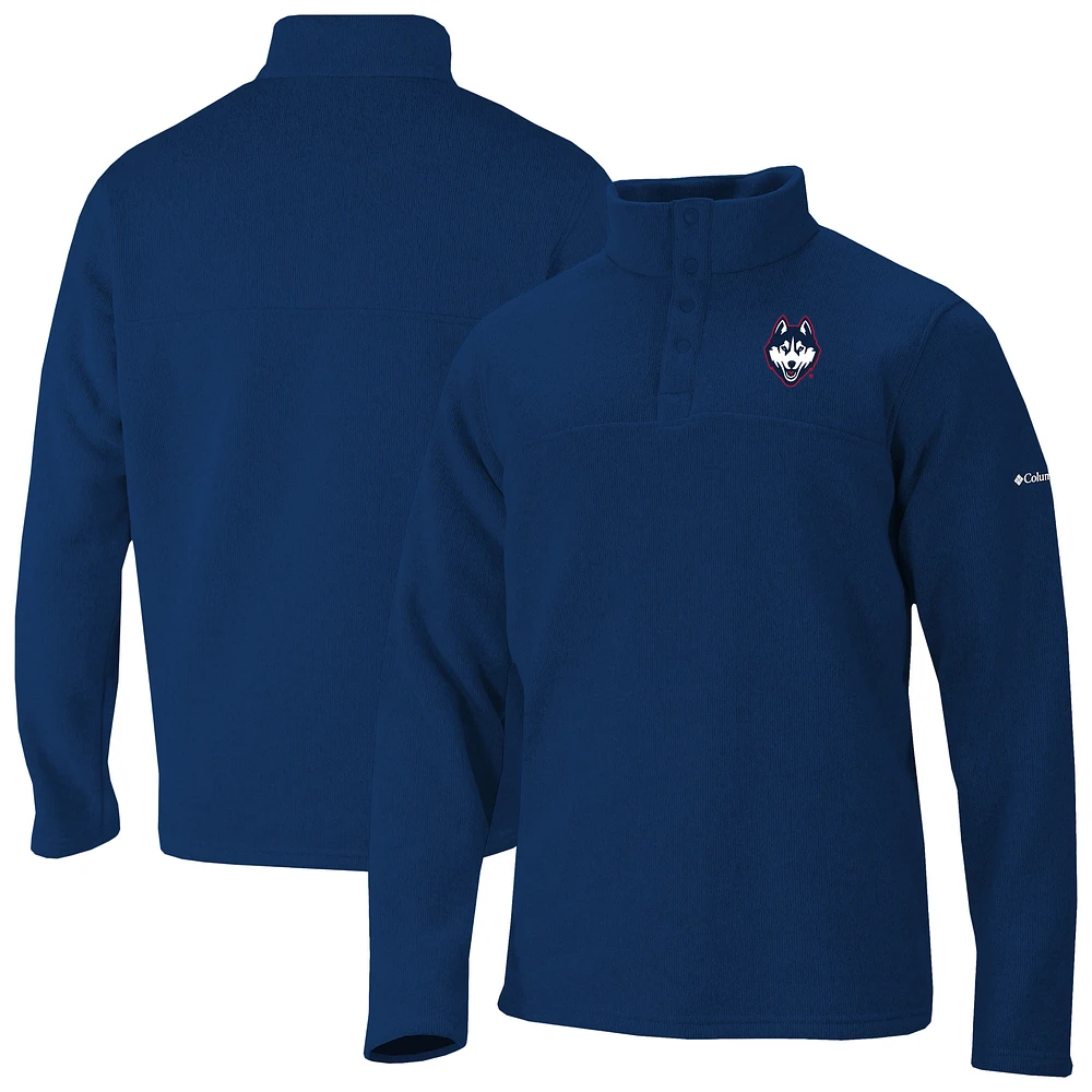 Men's Columbia Navy UConn Huskies Alto Pass Half-Snap Jacket