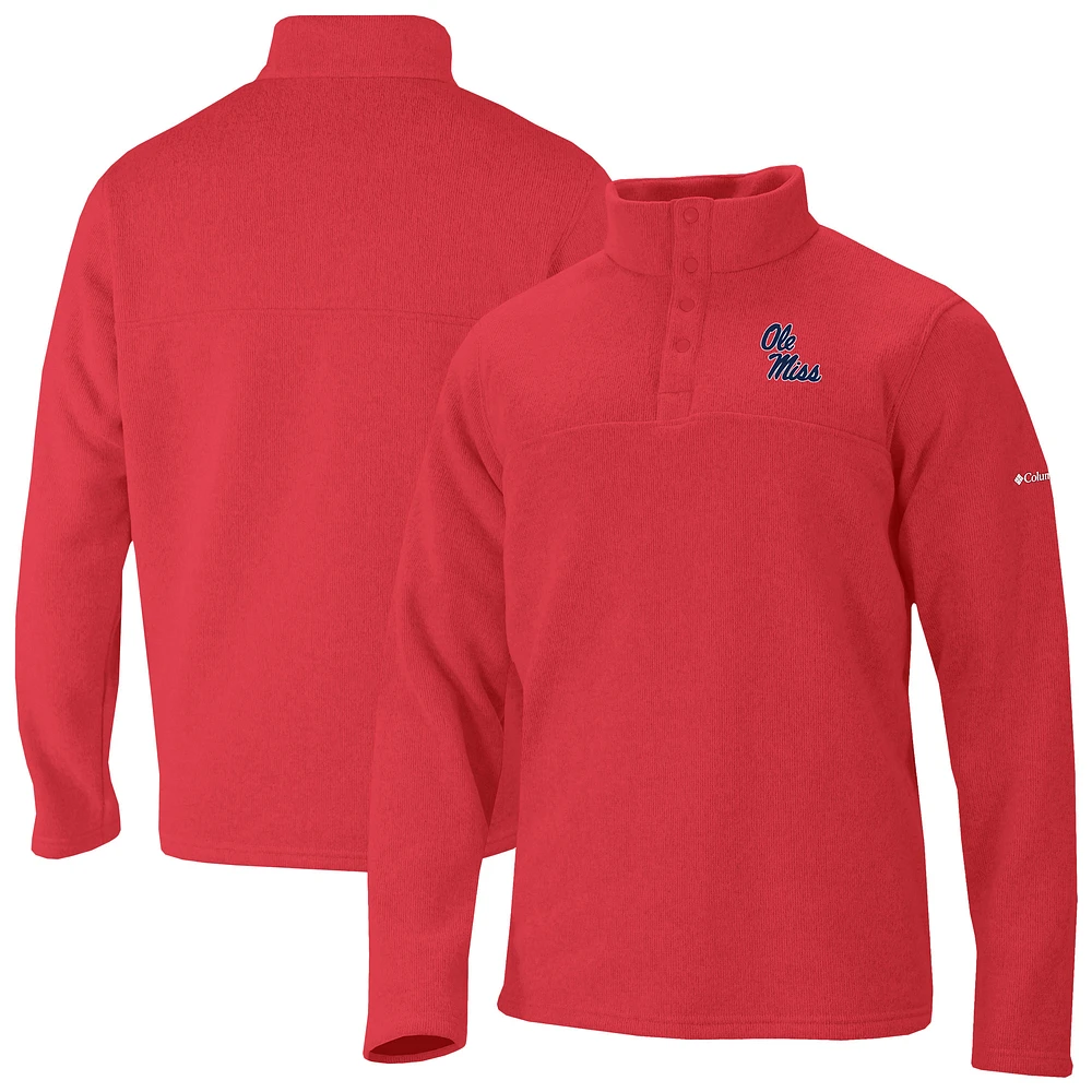 Men's Columbia Red Ole Miss Rebels Alto Pass Half-Snap Jacket