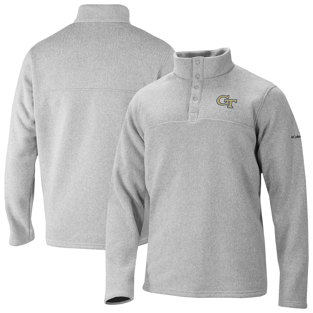 Men's Columbia Gray Georgia Tech Yellow Jackets Alto Pass Half-Snap Jacket