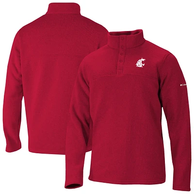 Men's Columbia Crimson Washington State Cougars Alto Pass Half-Snap Jacket