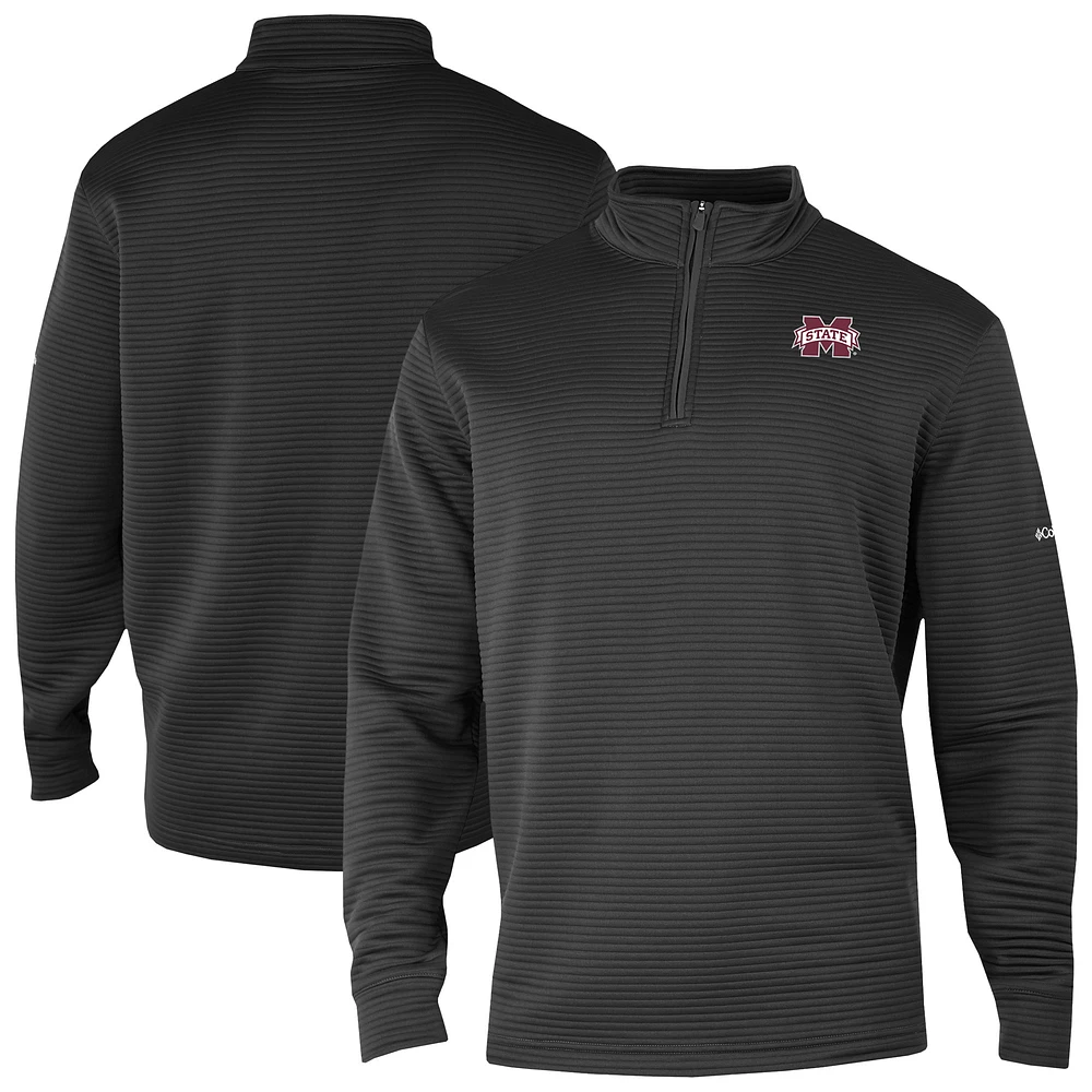 Men's Columbia Black Mississippi State Bulldogs Omni-Wick Pack It Up Quarter-Zip Top