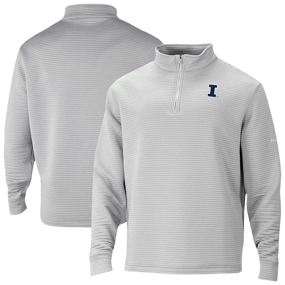 Men's Columbia Gray Illinois Fighting Illini Omni-Wick Pack It Up Quarter-Zip Top