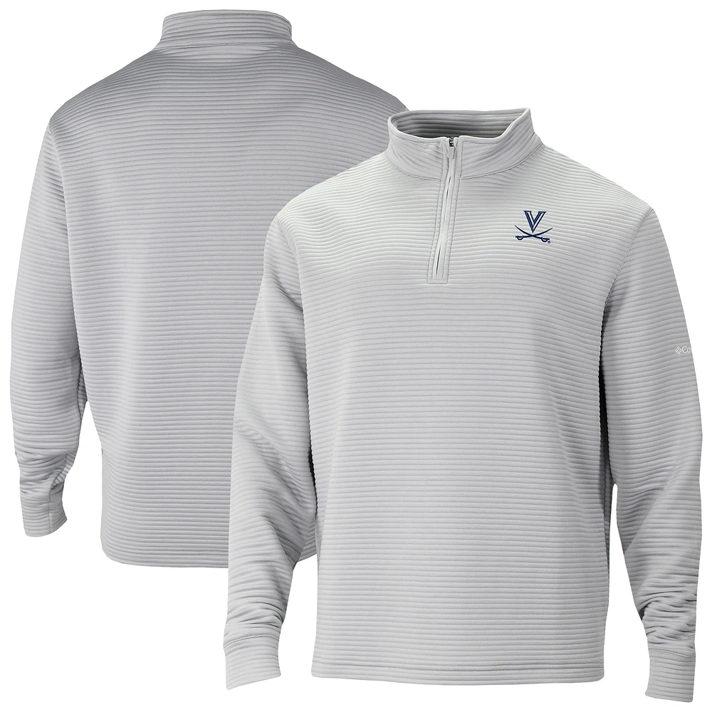 Men's Columbia Gray Virginia Cavaliers Omni-Wick Pack It Up Quarter-Zip Top