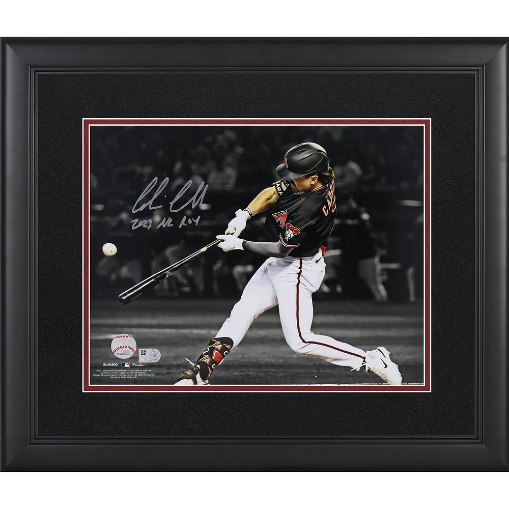 Corbin Carroll Arizona Diamondbacks Autographed Framed 11" x 14" Hitting Spotlight Photograph with "2023 NL ROY" Inscription