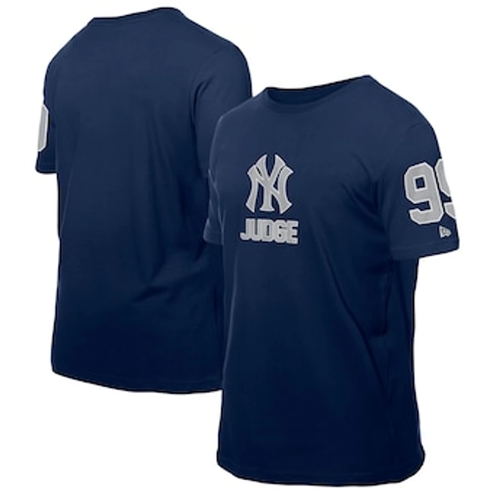 Men's New Era Aaron Judge Navy York Yankees Design Lab Name & Number T-Shirt