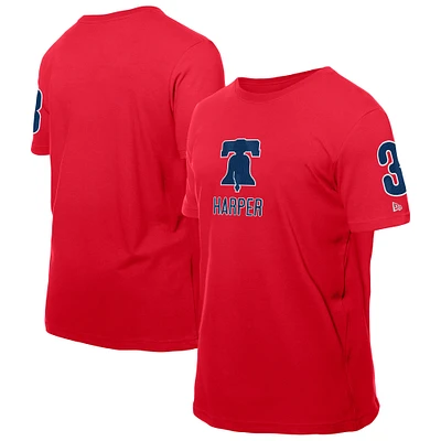 Men's New Era Bryce Harper Red Philadelphia Phillies Design Lab Name & Number T-Shirt