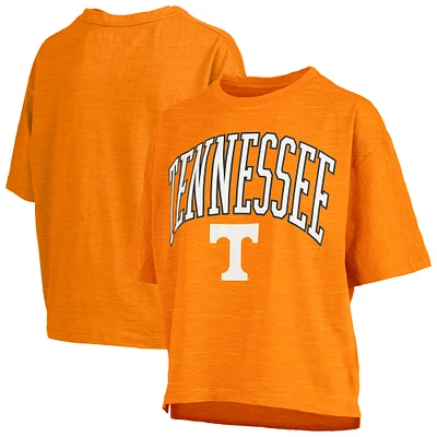 Women's Pressbox Tennessee Volunteers Nelson Arch Over Logo Waist Length Oversized Slub T-Shirt