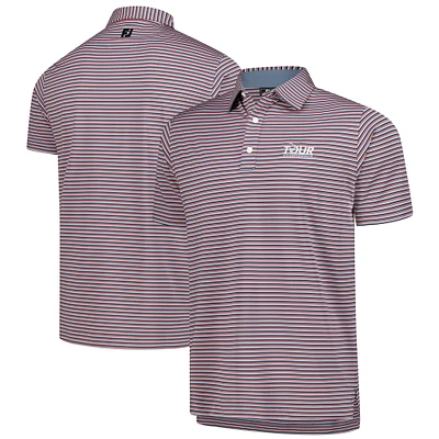 Men's FootJoy Red TOUR Championship Balance Stripe Lisle ProDry Polo