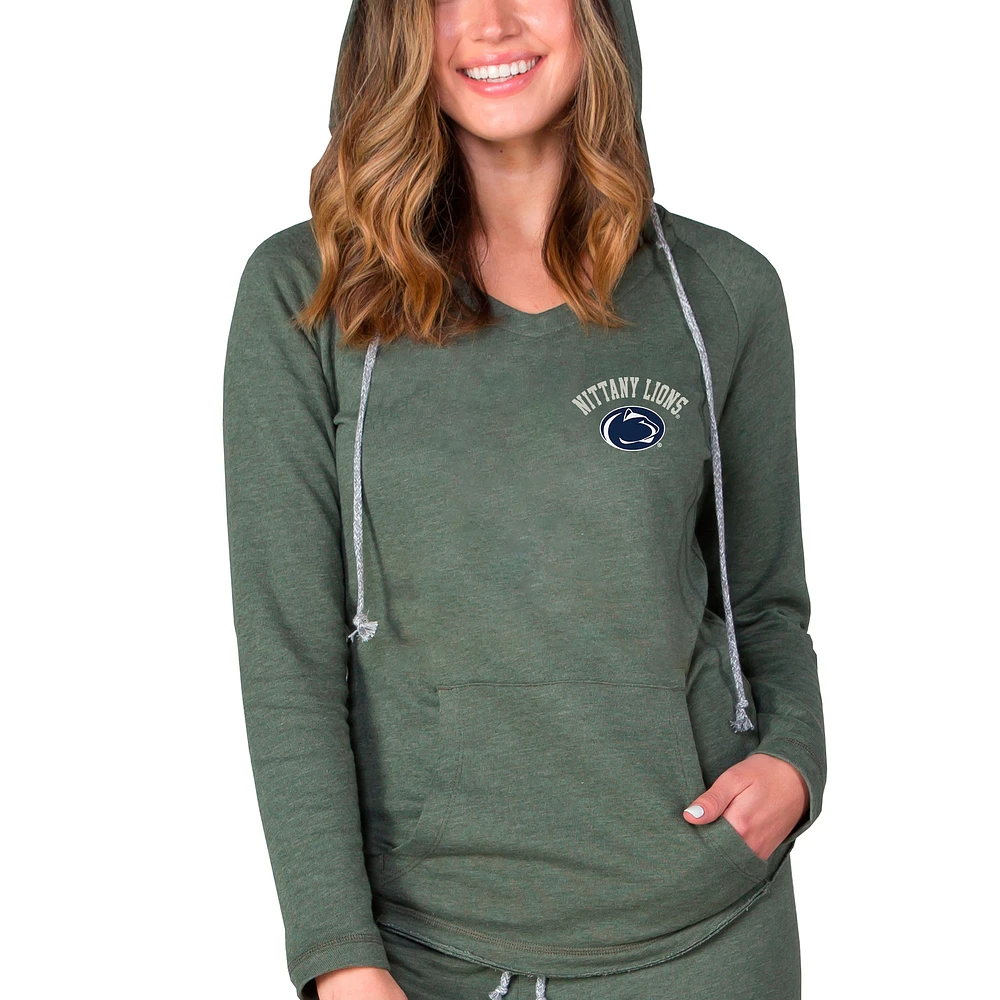 Women's Concepts Sport Olive Penn State Nittany Lions Mainstream French Terry Tri-Blend V-Neck Pullover Hoodie