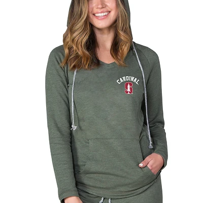 Women's Concepts Sport Olive Stanford Cardinal Mainstream French Terry Tri-Blend V-Neck Pullover Hoodie