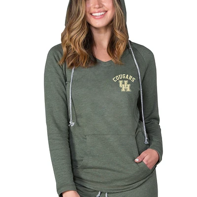 Women's Concepts Sport Green Houston Cougars Mainstream Terry Tri-Blend V-Neck Pullover Hoodie