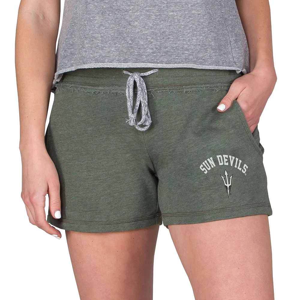 Women's Concepts Sport Green Arizona State Sun Devils Mainstream French Terry Tri-Blend Shorts
