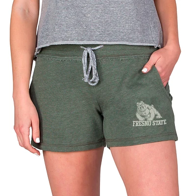 Women's Concepts Sport Green Fresno State Bulldogs Mainstream French Terry Tri-Blend Shorts