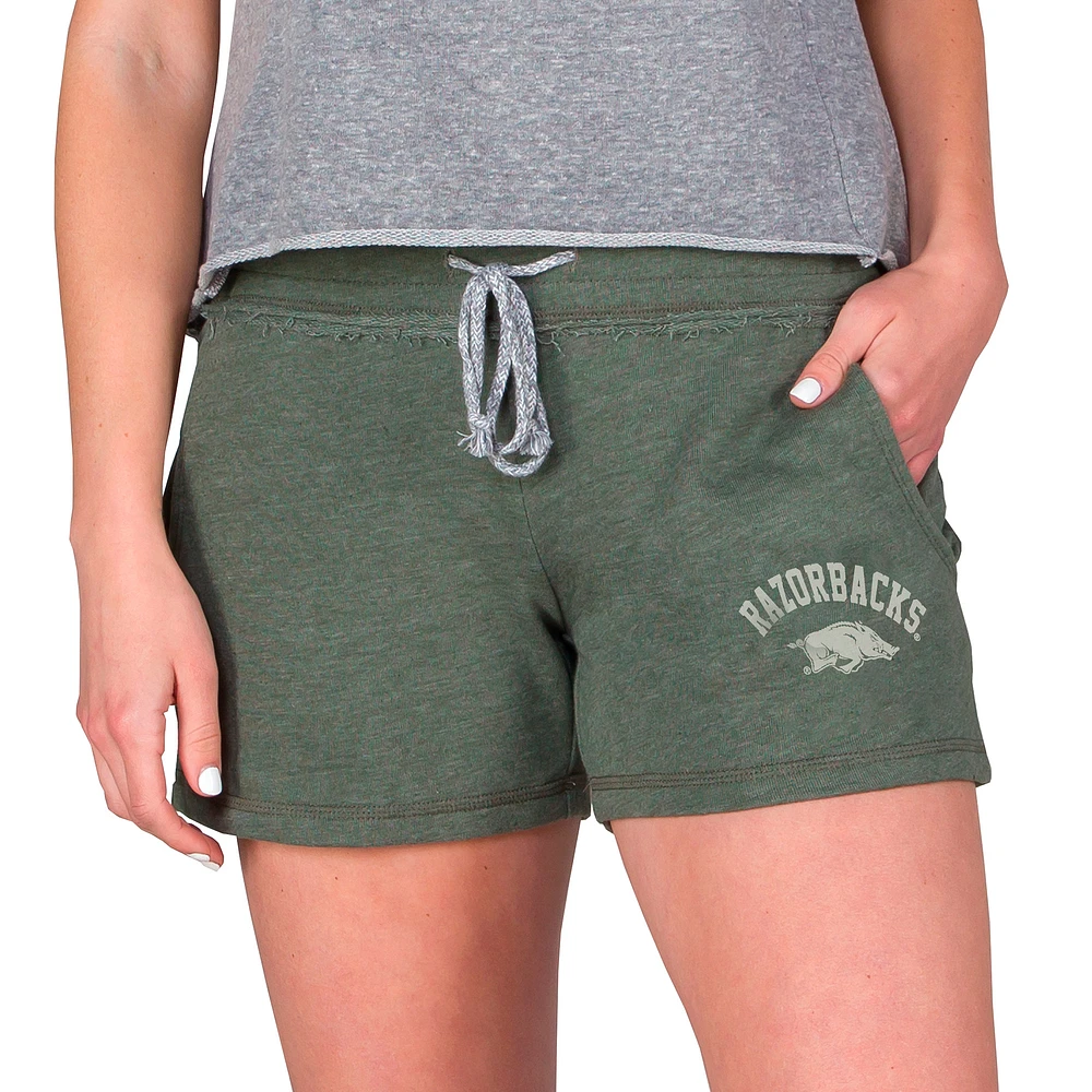 Women's Concepts Sport Green Arkansas Razorbacks Mainstream French Terry Tri-Blend Shorts