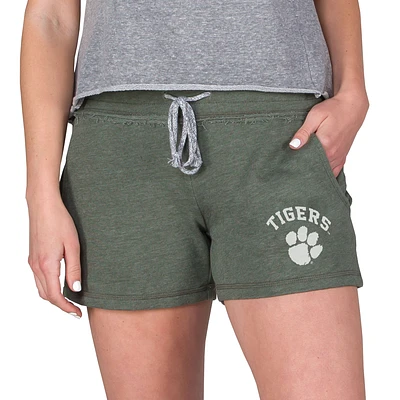 Women's Concepts Sport Green Clemson Tigers Mainstream French Terry Tri-Blend Shorts