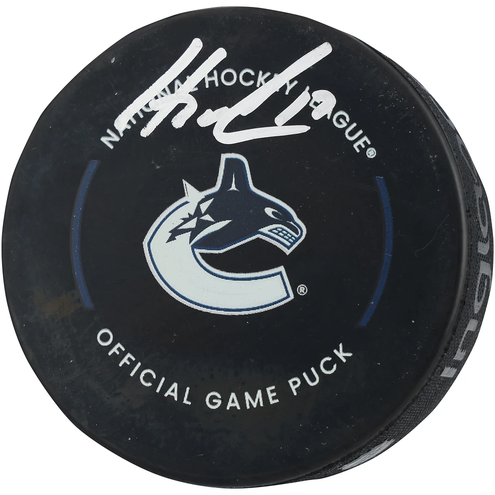 Filip Hronek Vancouver Canucks Autographed Official Game Puck