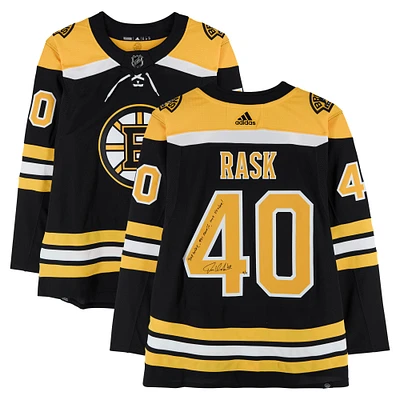 Tuukka Rask Boston Bruins Autographed Black adidas Authentic Jersey with Multiple Inscriptions