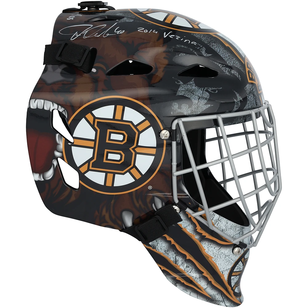 Tuukka Rask Boston Bruins Autographed Replica Goalie Mask with "2014 Vezina" Inscription