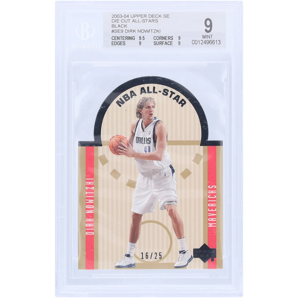 Dirk Nowitzki Dallas Mavericks 2003-04 Upper Deck SE Die Cut All Stars Black #SE9 #16/25 BGS Authenticated 9 Card - 9.5,9,9,9 Subgrades