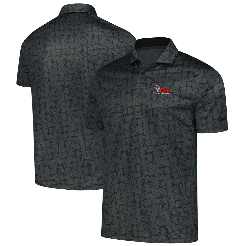 Men's Nike Black TOUR Championship Victory All-Over Print Performance Polo