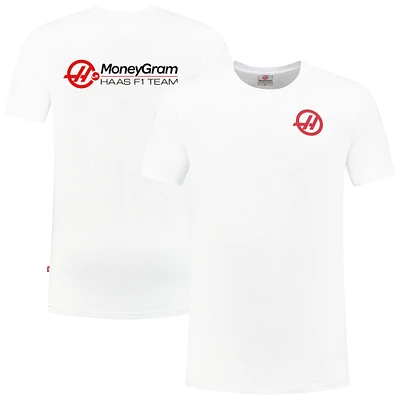 Men's White Haas F1 Team 2025 Fan Wear Roundel Essentials T-Shirt