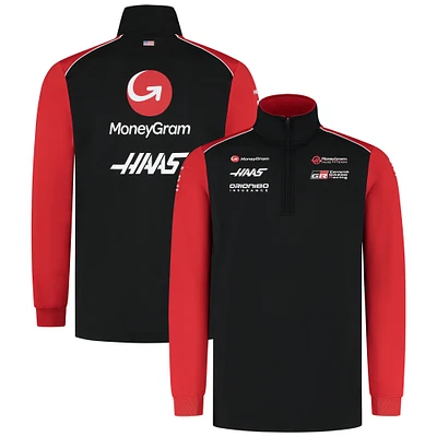 Men's Haas F1 Black Team Quarter-Zip Sweatshirt