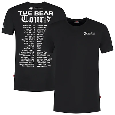 Men's Ollie Bearman Black Haas F1 Team 2025 Driver The Bear Tour T-Shirt