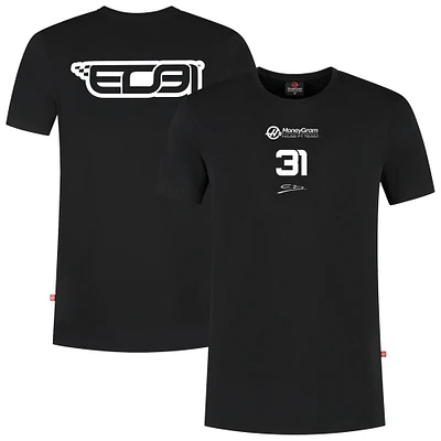 Men's Esteban Ocon Black Haas F1 Team 2025 Driver T-Shirt