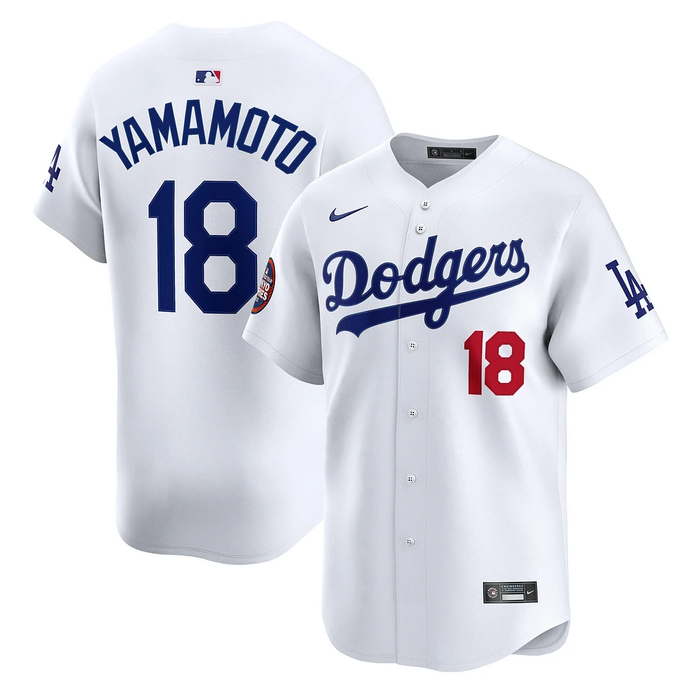 Men's Nike Yoshinobu Yamamoto White Los Angeles Dodgers 2025 MLB World Tour: Tokyo Series Home Limited Player Jersey