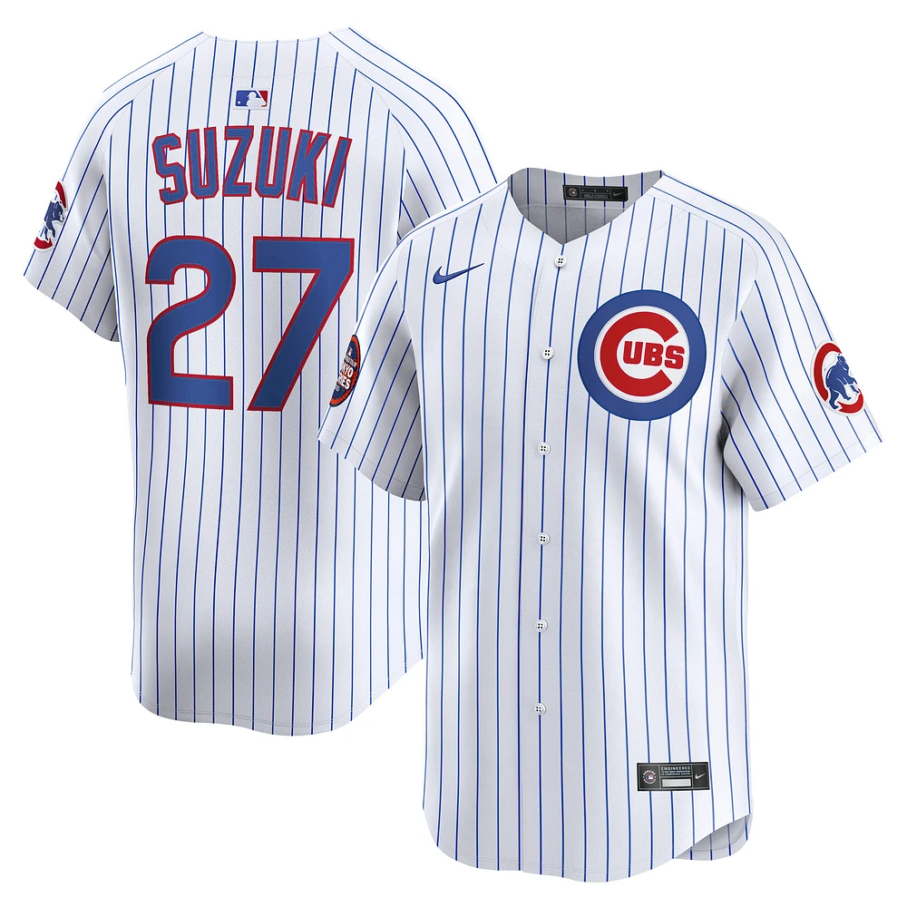 Men's Nike Seiya Suzuki White Chicago Cubs 2025 MLB World Tour: Tokyo Series Home Limited Player Jersey