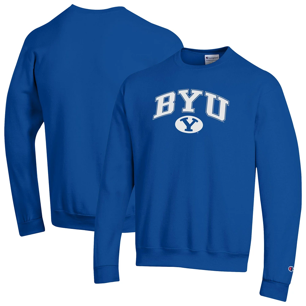 Men's Champion Royal BYU Cougars Arch Over Logo Pullover Sweatshirt