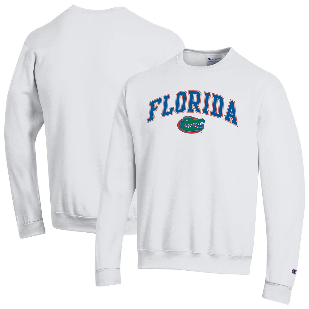 Men's Champion White Florida Gators Arch Over Logo Pullover Sweatshirt