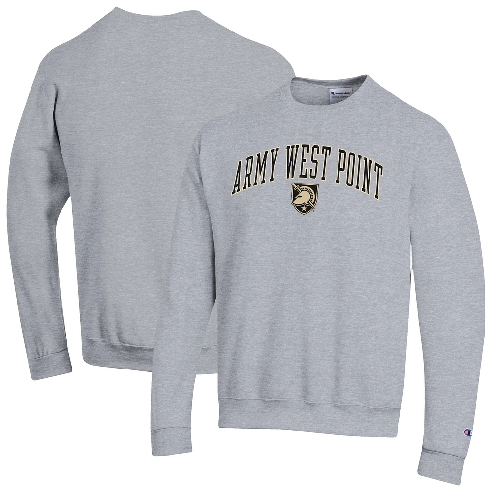 Men's Champion Heather Gray Army Black Knights Arch Over Logo Pullover Sweatshirt