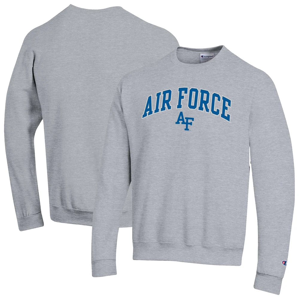 Men's Champion Heather Gray Air Force Falcons Arch Over Logo Pullover Sweatshirt