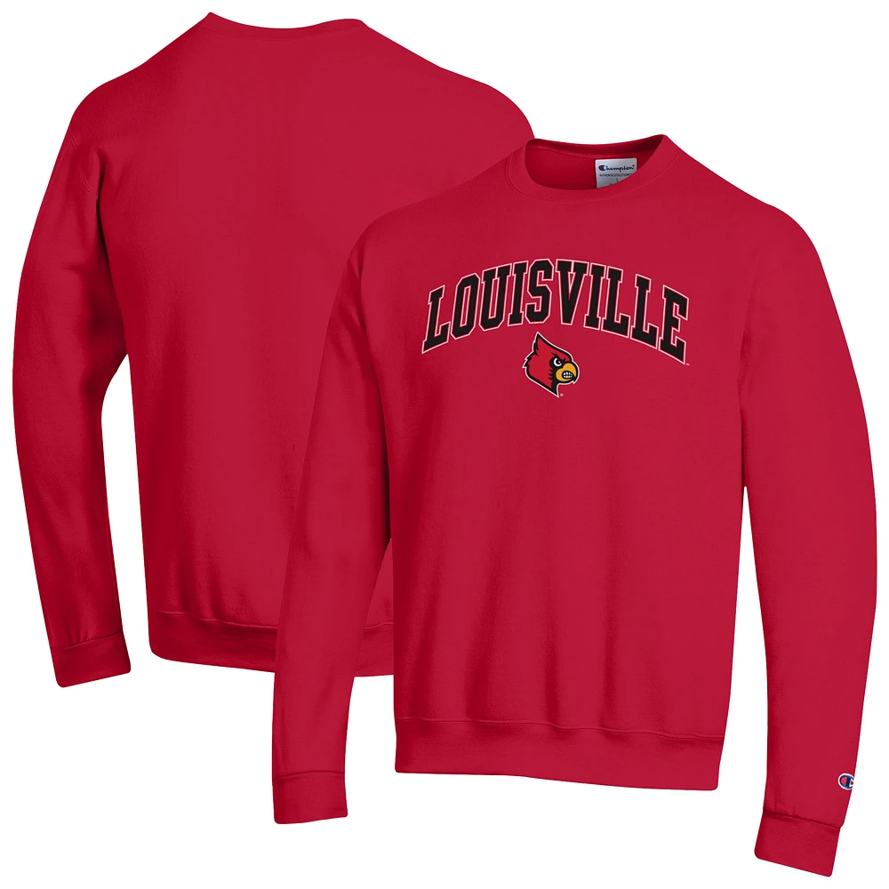 Men's Champion Louisville Cardinals Arch Over Logo Pullover Sweatshirt