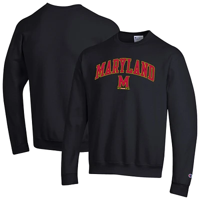 Men's Champion Black Maryland Terrapins Arch Over Logo Pullover Sweatshirt