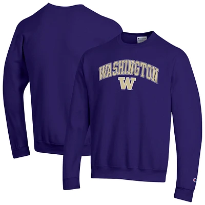 Men's Champion Purple Washington Huskies Arch Over Logo Pullover Sweatshirt